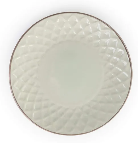 Vista 8 de Elama Round Stoneware Collection - Juego de vajilla de 16 piezas, pizarra y perla