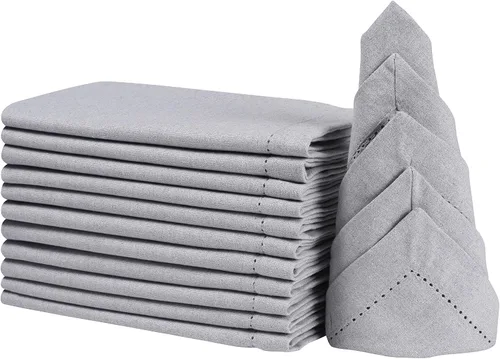 Vista 8 de Juego de 12 servilletas de tela con vainica, servilletas de tela, servilletas de algodón lavables, servilletas de algodón lavables, servilletas