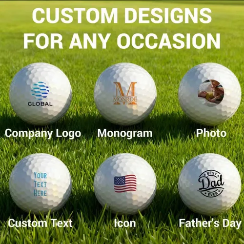 Vista 2 de Pelotas de golf personalizadas, regalos para hombres, pelota de golf personalizada con logotipo o foto, regalo personalizado para golfistas, papás