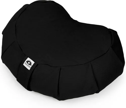 Vista 10 de Cojín de meditación (antracita) media luna, relleno de cáscara de trigo sarraceno, almohada o cojines de piso, asiento de yoga, Zafu, fabricado