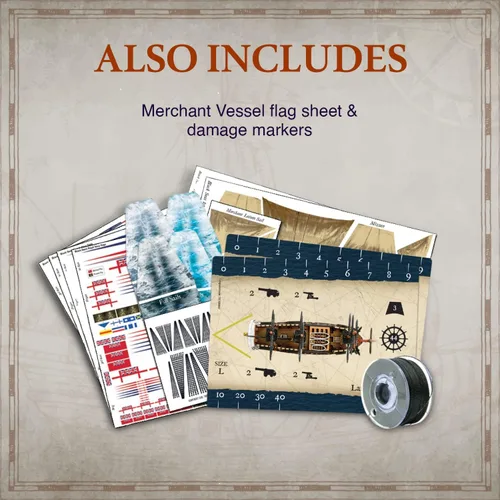 Vista 6 de Wargames Delivered - Black Seas The Age of Sail Merchant Buques incluye 2 recipientes de resina y metal - Juego de mesa de acorazado por Warlord