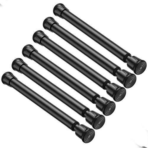 Vista 14 de Pack de 2 cortineros con resorte de tensión de 8 a 12.5 pulgadas, cortineros mini DIY sin necesidad de perforación para ventanas delgadas, armarios