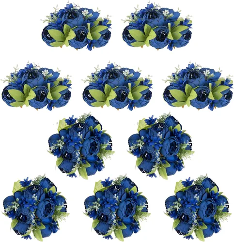 Vista 10 de NUPTIO Bolas de flores flores para centros de mesa: 2 piezas de 9.4 pulgadas de diámetro rosa oscuro peonía artificial arreglo de bolas de flores