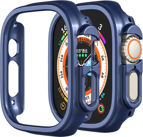 Vista 21 de Funda rígida de policarbonato compatible con Apple Watch Ultra 3/2/1 de 1.732 pulgadas, resistente a impactos, a prueba de golpes, con borde