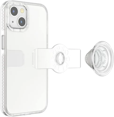 Vista 5 de PopSockets Funda para iPhone 13 con MagSafe, compatible con carga inalámbrica, transparente - iPhone 13 transparente