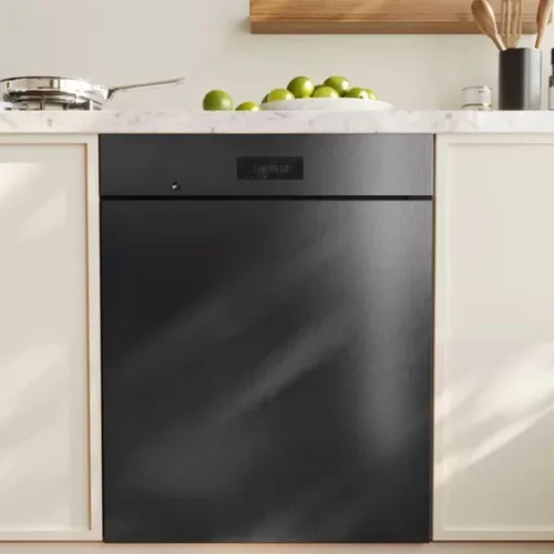 Vista 3 de Abyssaly Papel tapiz autoadhesivo negro para refrigerador Negro pulido