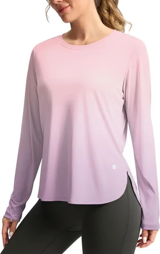 Vista 35 de Camisetas de sol para mujer, con protección ultravioleta FPU 50+, manga larga, ligera, de secado rápido, para entrenamiento, senderismo, para mujer