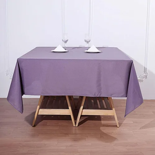 Vista 166 de Efavormart - Mantel cuadrado de lino de poliéster sin costuras, 54 x 54 pulgadas, color beige, para banquetes de boda, fiesta, restaurante