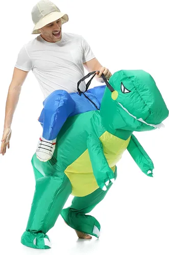Vista 4 de EONPOW Disfraz inflable de dinosaurio de Halloween