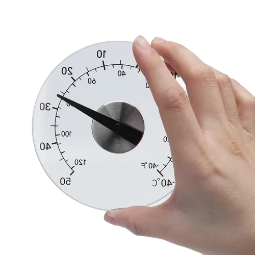 Vista 7 de Termómetro de ventana para exteriores, termómetro para ventana adhesiva, temperatura para interiores y exteriores, impermeable, esfera transparente