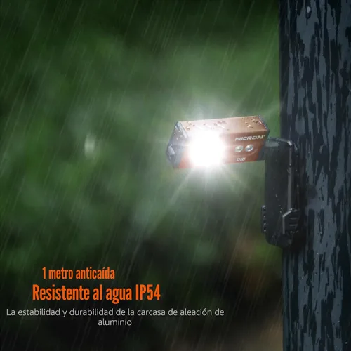 Vista 5 de NICRON Linternas recargables D10, mini linterna EDC de 500 lúmenes altos con imán de rotación de 360°, luces RGB y UV, IP54 impermeable, faro Naranja