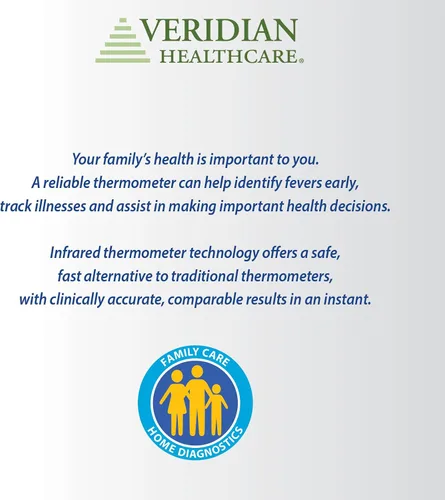 Vista 9 de Veridian Healthcare Termómetro infrarrojo Mediciones de frente Lectura de 1 segundo Higiénico sin contacto Cuidado de toda la familia