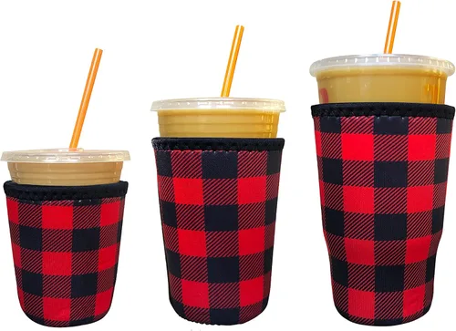 Vista 61 de Funda Koverz para café helado, funda aislante de neopreno para taza, se ajusta a una taza de café de 32 Oz., lavable y reutilizable, accesorios