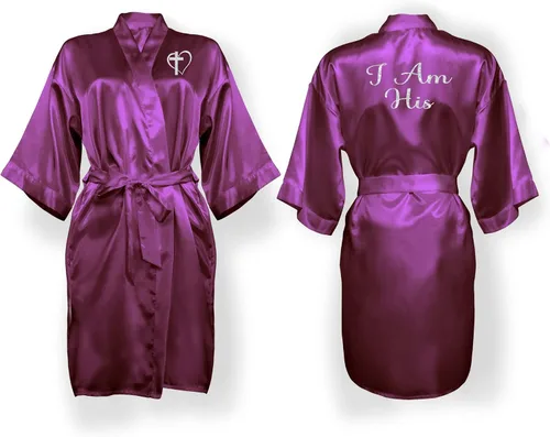 Vista 27 de Bata personalizada para mujer, tallas S-5XL, añade símbolos, texto y monogramas – Batas para bodas, viajes de niñas, cumpleaños y más