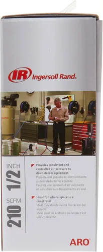 Vista 3 de ARO R37341-600-VS Regulador de aire 1/2" NPT, con calibre - 250 psi entrada máxima