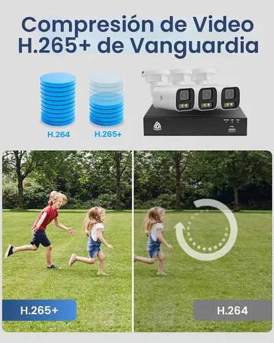 Vista 5 de Cámara de seguridad complementaria PoE de 4PCS 5MP, detección