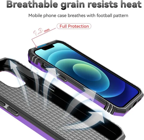 Vista 6 de Funda para iPhone 15, iPhone 15 con funda para cámara y soporte, grado militar, a prueba de golpes, resistente, con soporte magnético