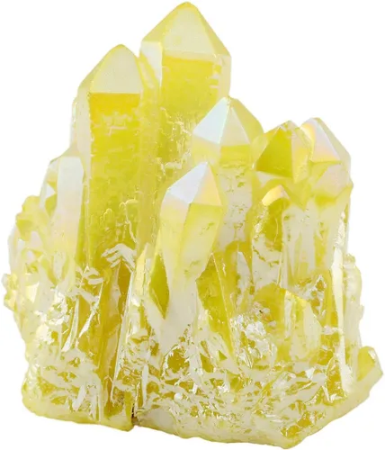 Vista 16 de Rockcloud - Escultura de cristal de cuarzo arcoíris con recubrimiento de titanio, geoda natural, druzy, piedra preciosa para decoración del hogar