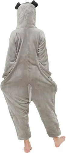 Vista 6 de ANBOTA Pijama de una pieza para perros y niños, diseño de animal de forro polar, Halloween, cosplay, Navidad, Pascua, Bulldog