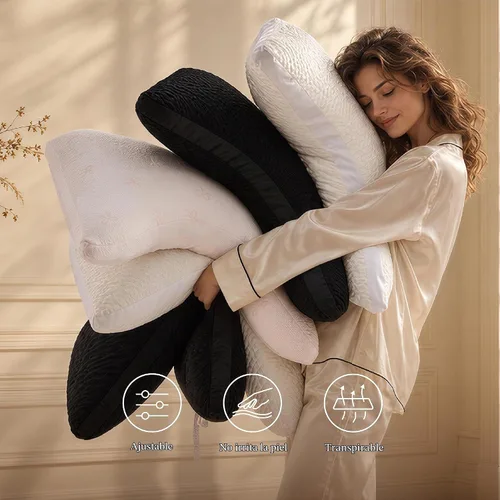 Vista 5 de Side Sleeper Pillows for Neck & Shoulder Comfort, Queen Size Bed Pillow Almohadas ergonómicas con diseño curvo de media luna con funda lavable