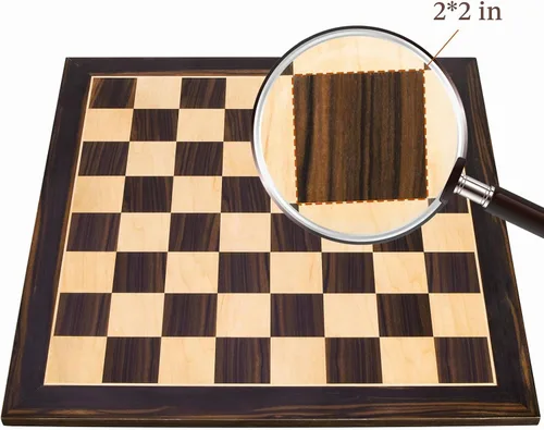 Vista 7 de BIVOMON Tablero de ajedrez de madera de 21.25'', tablero de ajedrez de torneo profesional con cuadrados de 2.2'', juegos de tablero de ajedrez