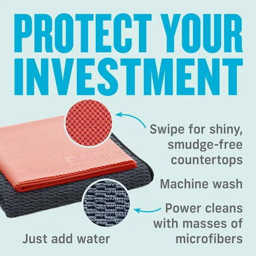 Vista 2 de E-Cloth Kit de limpieza de granito y piedra, paño de limpieza de microfibra premium, limpiador y esmalte ideal para encimeras de granito, mármol