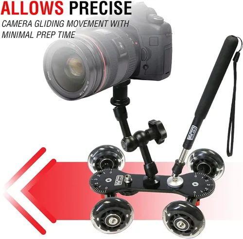 Vista 4 de Vidpro SK-22 Carrito Profesional para Patinaje - Deslizador Rodante para Cámaras DSLR y Videocámaras Ideal para Tomas a Bajo Nivel y Paneo