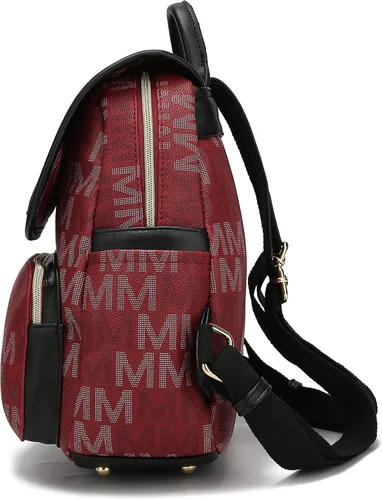 Vista 4 de MKF - Mochila para mujer de cuero vegano con asa superior, bolsa de viaje a la moda, mochila