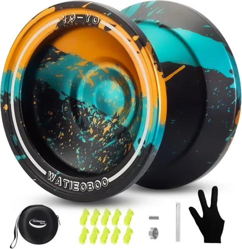 Vista 11 de WATIEOBOO Yoyo Yoyo sensible para principiantes Yoyo profesional no sensible para adultos Yoyos de trucos metálicos profesionales con kit