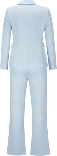 Vista 7 de Jumpsuits for Women Plus Size Women Sets Solid Lace Splice V-Neck Long Sleeve Coat Ruffle Button Long Pants Sets