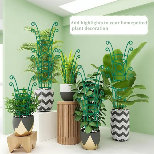 Vista 7 de Paquete de 4 enrejados apilables para plantas trepadoras, enrejado de jardín para interiores y exteriores, soporte para plantas de hiedra, hoya