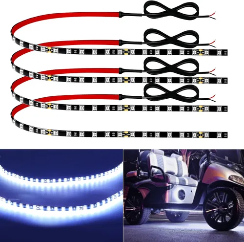 Vista 13 de Keiurot Tira de luces LED para automóvil, 24 pulgadas, conectable, azul, para coches, barcos, carros de golf, camiones, impermeables, 12 V, paquete