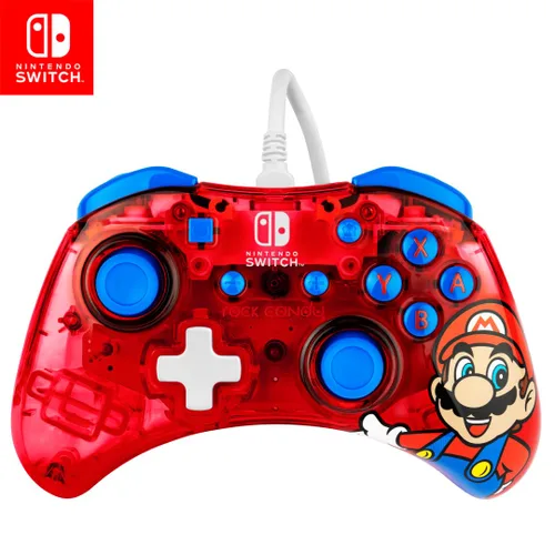Vista 9 de PDP Gaming Rock Candy Wired Power Nintendo Switch Pro Controller, Officially Licensed Lite/OLED Compatible Gamepad, Super Mario Brothers - Bubblegum