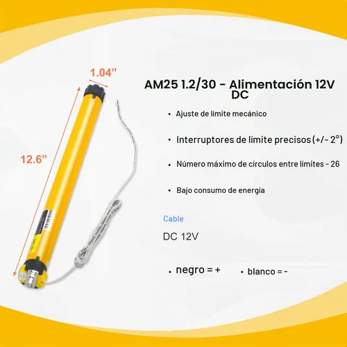 Vista 2 de Allen Wrench - Motor de persiana de repuesto para autocaravana con cable de 12 V CC, interruptor de límite integrado y ajuste