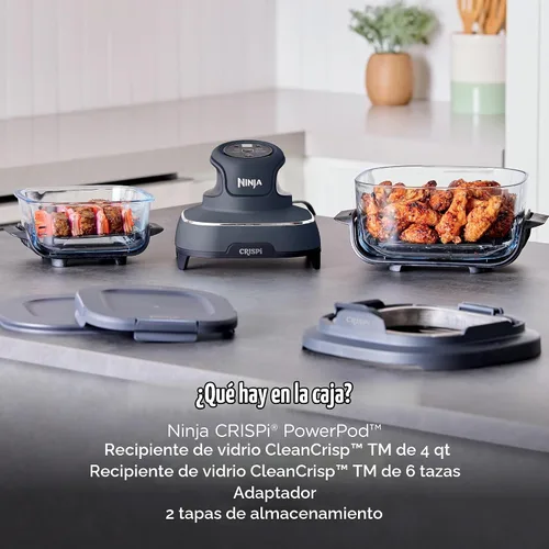 Vista 18 de Ninja Freidora de aire de vidrio Crispi, 4 en 1, gris, FN101GY