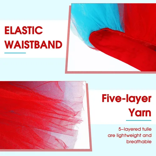 Vista 5 de Zhanmai 5 Layered Tutu Skirt for Kids Tulle Tutu Skirt with Tube Socks Princess Runners Costumes Cosplay for Girls Kids
