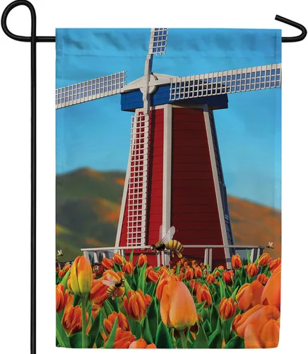 Vista 15 de A Little Rain Gnome Umbrella Garden Flag 12.5" x 18" Double Sided