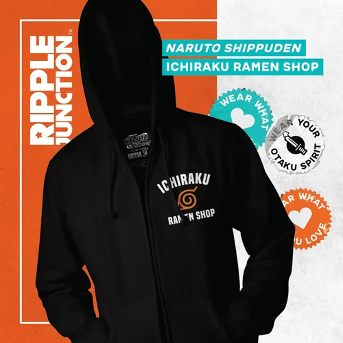 Vista 2 de Ripple Junction Naruto Shippuden Ichiraku Ramen - Sudadera unisex con cremallera para adulto