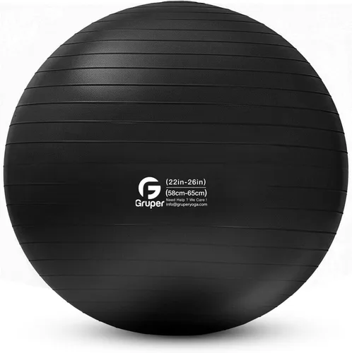 Vista 8 de Gruper Pelota de yoga y pilates, pelota de gimnasio de 4 tamaños para fitness, yoga, entrenamiento, embarazo y terapia física, bomba rápida