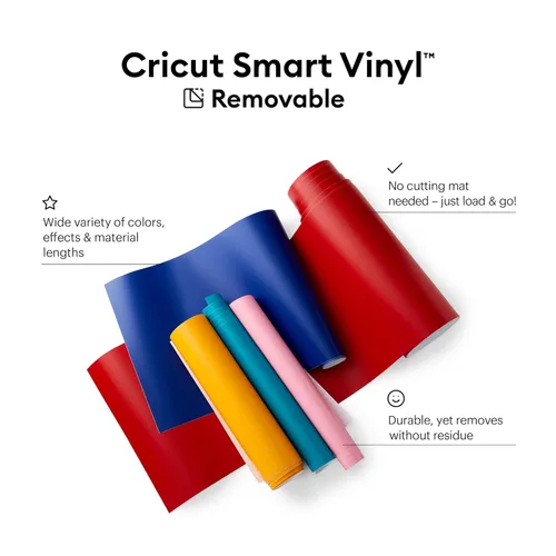 Vista 2 de Cricut Vinilo Removible Inteligente, Menta - Rollo de 3 pies (13" x 36") para Explore y Maker 3 - Corte sin Alfombrilla para Cortes Largos de hasta