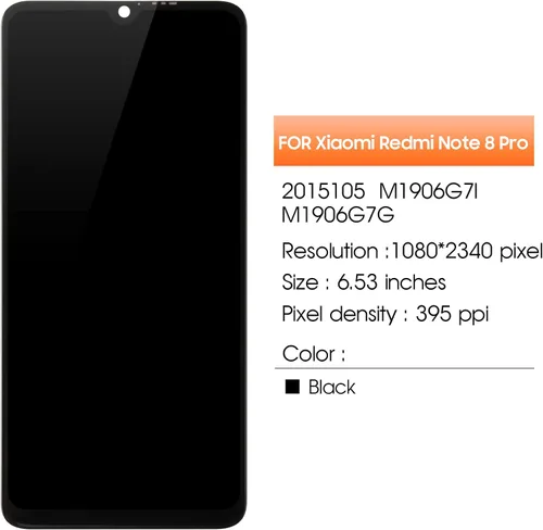 Vista 2 de Pantalla para Xiaomi Redmi Note 8 Pro Reemplazo de pantalla para Redmi Note 8 Pro Pantalla LCD 2015105, M1906G7I, M1906G7G Pantalla táctil