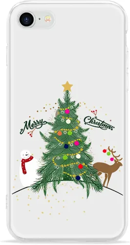 Vista 45 de LCHULLE Compatible con iPhone SE 2022/2020 Funda para iPhone 8 iPhone 7 Funda de Navidad Santa Vacaciones Diseño Transparente Claro Mujeres Hombres