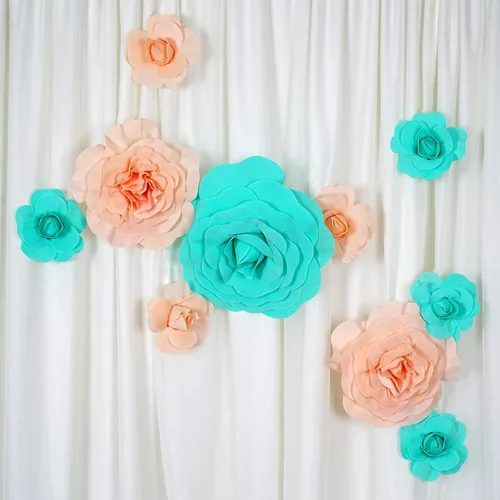 Vista 7 de Efavormart - Rosas de espuma 3D grandes para decoración de bodas, paquete de 4 flores artificiales de 12 pulgadas, color oro rosa, ramo de bricolaje