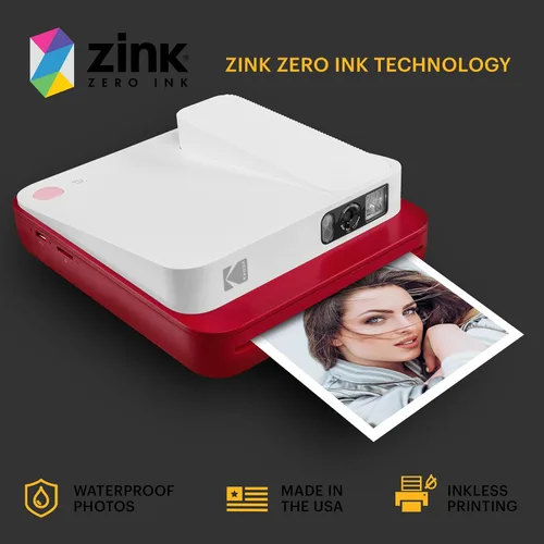 Vista 3 de Kodak - Papel fotográfico con impresión Zink de alta calidad de 3.5 x 4.25 pulgadas (40 hojas) compatible con cámara instantánea Kodak Smile Classic