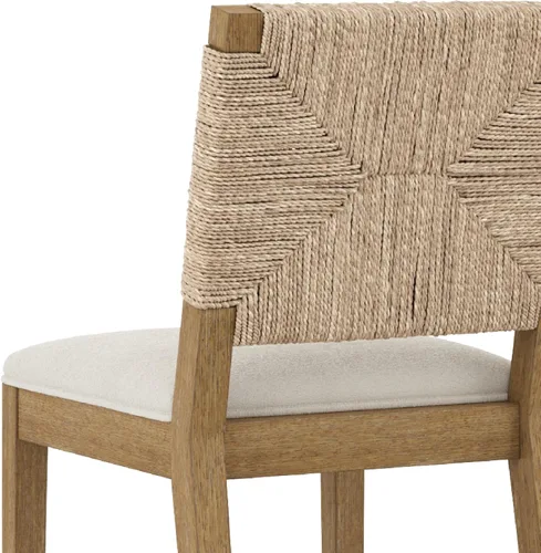 Vista 5 de Nathan James Beacon Taburete de bar bohemio con respaldo, de altura de bar, silla para isla de cocina, taburete de bar de seagrass, bouclé