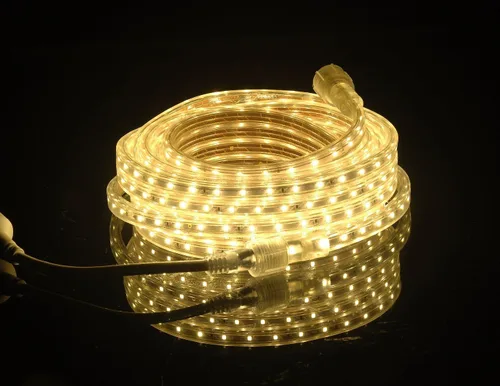 Vista 2 de CBConcept Listado UL, 50 pies, 5500 lúmenes, 3000 K blanco cálido, regulable, tira de luz LED plana flexible de 110-120 V CA, 930 unidades 3528 LED