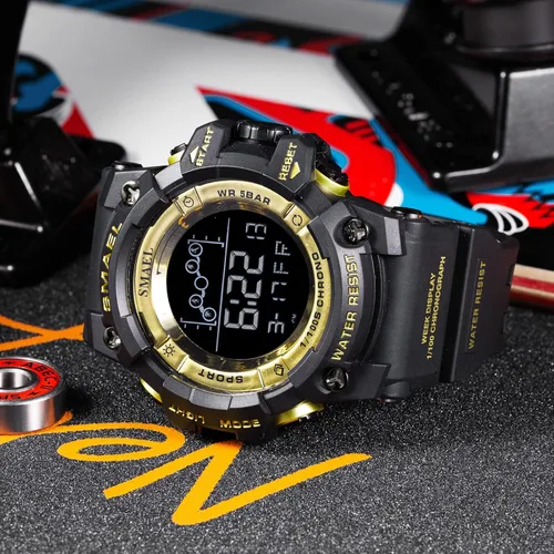 Vista 2 de findtime Reloj digital para hombre, reloj militar deportivo, resistente al agua, táctico, para exteriores, reloj de WistWatch, LED luminoso, alarma