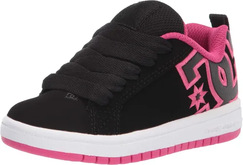 Vista 23 de DC Kids Court Graffik Skate Shoe Negro/Rosa
