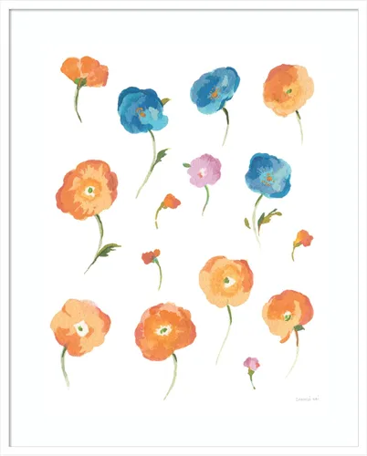 Vista 9 de Amanti Art Framed Wall Art Print 24x20 Retro Flowers II by Danhui Nai, Flowers Wall Art, Modern Contemporary Decor, Small Poster Painting Artwork