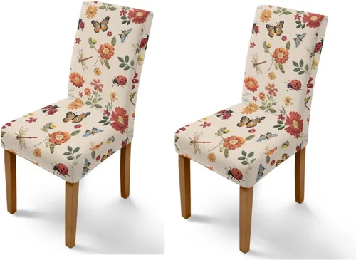 Vista 42 de Rnyleeg Juego de 1 funda para sillas de comedor con diseño de mariposa y rosa azul, elegante, suave, lavable, para cocina, hotel, ceremonia